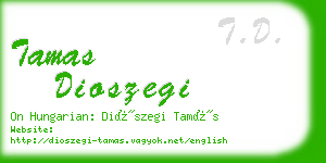 tamas dioszegi business card